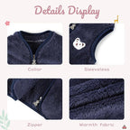 Baby Boys Girls Fleece Vest Zip Up Cute Bear Jackets Fuzzy Fall Winter Warm Clothes Newborn Outwear for Toddler Infant