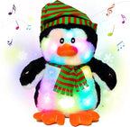 Cuteoy Light-up Singing Plush Penguin LED Musical Stuffed Animal Adjustable Volume Lullaby Plushies Birthday Christmas Toy Gifts for Kids Toddler Girls, 11"