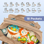 iniuniu Diaper Bag Backpack, 4 in 1 kit Large Unisex Baby Bags for Boys Girls, Waterproof Travel Back Pack with Diaper Pouch