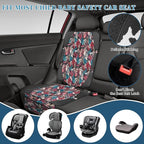 Car Seat Protector for Child Car Seat, 2 Pack Baby Car Seat Covers with Mesh Pockets & Non-Slip Backing 600D Durable Seat Protector Under Baby Car Seat for Car Back Seat (Red Leaves, Large)