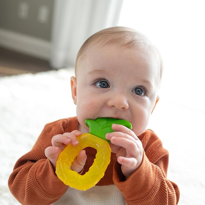 Dr. Brown's AquaCool Water-Filled Baby Teether, Cools & Massages Sore Gums, BPA Free, Pineapple and Apple, 4 Pack, 3m+
