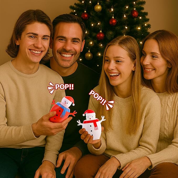 RunNico 12 Pack Christmas Snowman Squeeze Sensory Toy, Santa Claus Squishy Fidget Toys, Stretchy Christmas Snowman Relieve Stress Ball for Holiday Decoration Party Favors Adult Anxiety Relieve