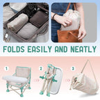 Tiny Marvels Portable 3-in-1 Baby Booster Seat, Cozy Floor Seat, Feeding Seat with Tray, Compact Foldable Toddler Booster with Child Safety Belt Carry Bag, Perfect for Travel (Cream Confetti)