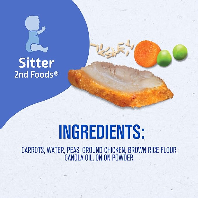 Gerber Baby Food 2nd Foods, Dinner, Vegetable & Chicken Puree, 4 Ounce Tubs, 2-Pack (Pack of 8)