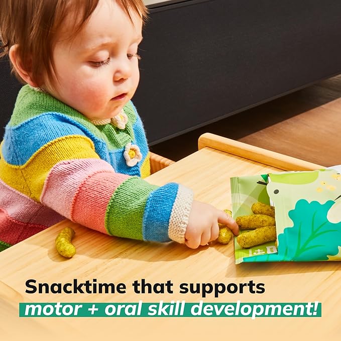 Little Spoon Kale Apple Meltable Baby Puffs, Organic Corn Quinoa Sorghum, No Rice, No Added Sugar Snacks, Encourages Self-Feeding, 1 Oz Bag, 4 Pack