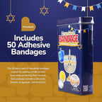 BioSwiss Bandages, Hanukkah Shaped Self Adhesive Bandage, Latex Free Wound Care, Fun First Aid Kit Supplies for Kids and Adults, 50 Count