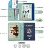 Melsbrinna Rfid Passport Holder for Travel women/Men, Cute Passport Wallet Rfid Blocking Card Slots, Rfid Passport Cover/CaseTravel Wallet, Passport Book Holder (1, Green4)