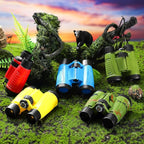 25 Pack Binoculars for Kids 6+ Years Old, with Compass and Neck String Toddler Toy Binoculars Gift Set for Camping Adventure, Party Favor, Red, Yellow, Camo, Green, Blue