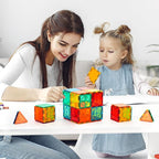 FNJO Magnetic Tiles, 52 PCS Magnet Building Set, Magnetic Building Blocks,Construction STEM Toys for Kids