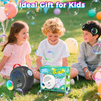 Rechargeable Bubble Machine with Upgrade RGB LED 16 Million Colors, 20000+ Bubbles Per Minute, Portable Bubble Maker for Kids, Weddings, Birthday Parties, Outdoor, Plug in or Battery Power