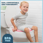 Toddler Potty Training Seat - Toddler Toilet Seat Attachment for Boys & Girls w/Splash Guard, Non-Slip Grip for Secure Fit, Fits Standard Round & Oval Toilets, Storage Hook Included, Pink