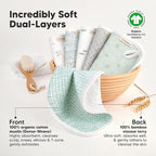 6-Pack Cotton Baby Washcloths for Newborn - Organic Cotton Muslin Soft Wash Cloths for Babies, Infant, Kids, Toddler Towels for Boy, Girl, Super Absorbent Face Cloths, Scratch-Free Baby Rags (Nordic)