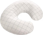 LAT Nursing Pillow - Ergonomic Bottle & Breastfeeding Pillow with 100% Cotton Removable Cover,Breast Feeding for Mom,(White Grid)