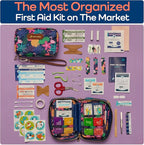 KeepGoing Travel First Aid Kit for Kids – 130 Pc. for Car, Home, Purse, Diaper Bag & Backpack with Latex-Free Bandages - Mini First Aid Kit Travel Size TSA-Approved