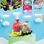 Kizeefun Light Up Train Toy for Toddlers: Transparent Gear Car Toy for Kids with Cool Light and Music Educational Crawling Toys for Baby Boys and Girls