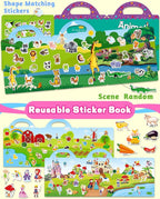 Reusable Sticker Book for Toddlers 2-4 Years, Stickers for Kids, Toddler Sticker Book Ages 1-3, Toddler Craft Activities, Toddlers Travel Toys Ages 2+ Boy Girl Birthday Gifts