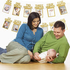 First Birthday Photo Banner Monthly Milestone Photograph Bunting Garland with First Birthday Cake Topper High Chair Banner 1st Birth Decorations