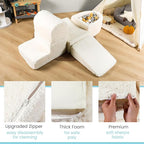 Foam Climbing Blocks - Climbing Toys for Toddlers 1-3 Inside - Soft Play Set for Babies - Indoor Activity Soft Playset for Baby 6-12 Months - Sherpa Fabric - 5 PCS - Balls NOT Included