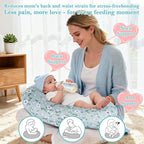 Nursing Pillow for Breastfeeding & Bottle Feeding - Ergonomic C-Shape Design with Breathable Filling & Removable Washable Cover, Supports 0-18 Months (Feeding, Tummy Time, Sitting)