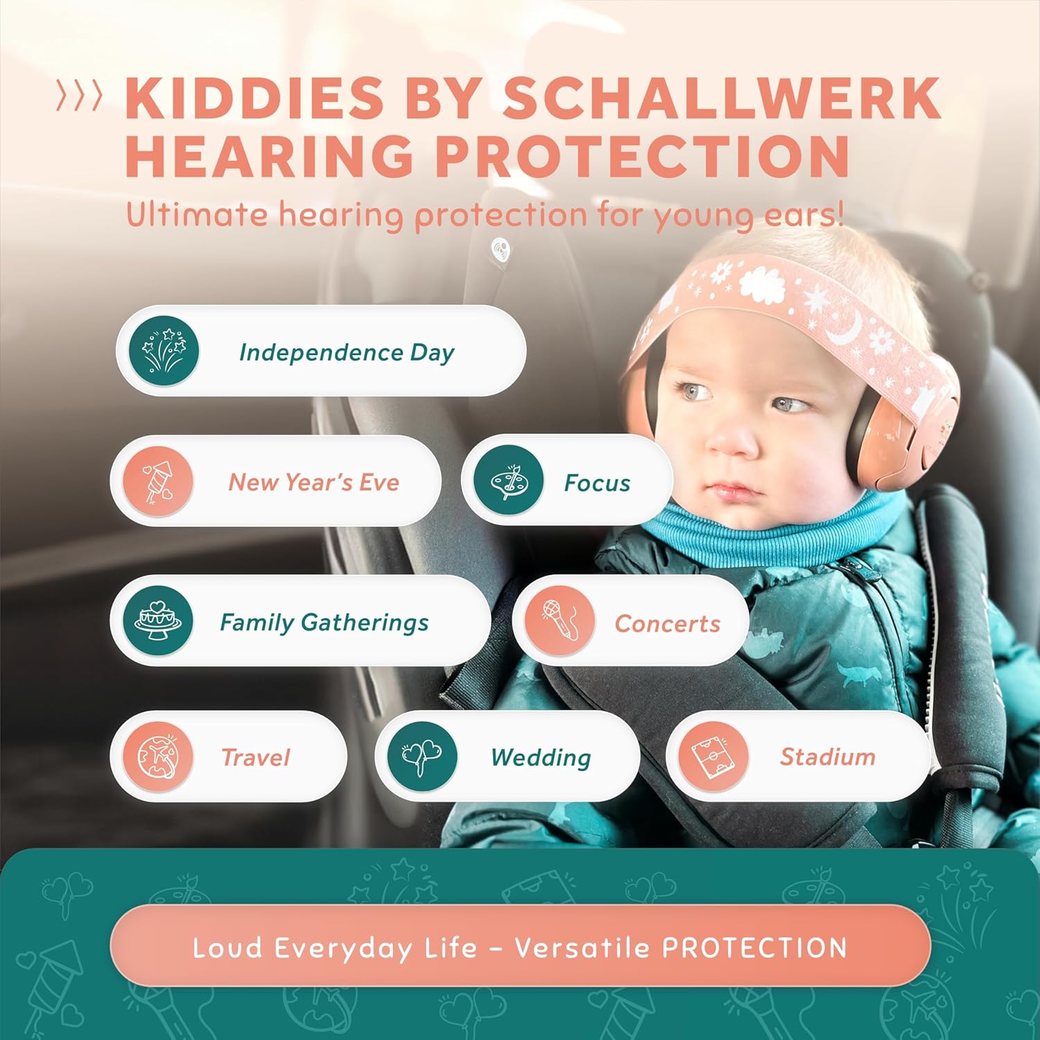 Schallwerk ® Mini+ Baby Ear Muffs – Infant Noise Cancelling Headphones, Toddler Ear Protection, Baby Headphones for Noise