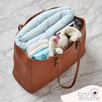 Byrd & Blume Round Baby Play Mat, Organic Cotton Soft Padded Nursery Floor Mat, Safe Hypoallergenic Baby Mat, Reversible, Foldable, Portable Infant Tummy Time Mat Fits Tents & Playpens (40"x40") Blue