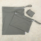 ALVABABY 3pcs Baby Cloth Diaper Wet/Dry Bags|Waterproof Reusable with Two Pockets|Travel, Beach, Pool, Daycare, Soiled Baby Items,Yoga，Gym Bag for Swimsuits or Wet Clothes 3L-B29