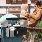 Accmor Universal Stroller Organizer with Insulated Cup Holder Detachable Phone Bag and Shoulder Strap,Stroller Bag Caddy Organizer Fits for Uppababy, Baby Jogger, Britax Strollers
