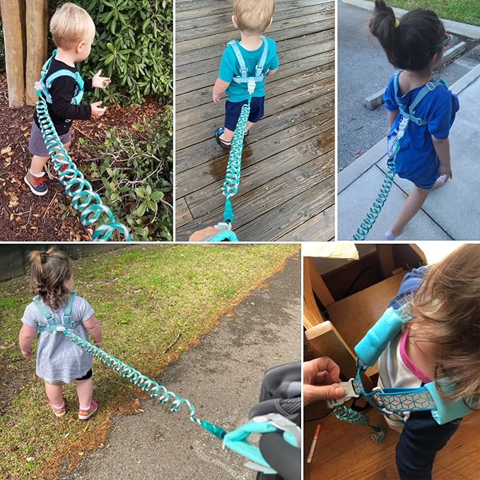 Accmor Toddler Harness Leash, Reflective Kid Harness with Anti Lost Wrist Link, Harness Leash for Toddlers, Child Walking Harness Kids Leash Wristband Belt with Lock for Baby Boys Girls to Outdoor