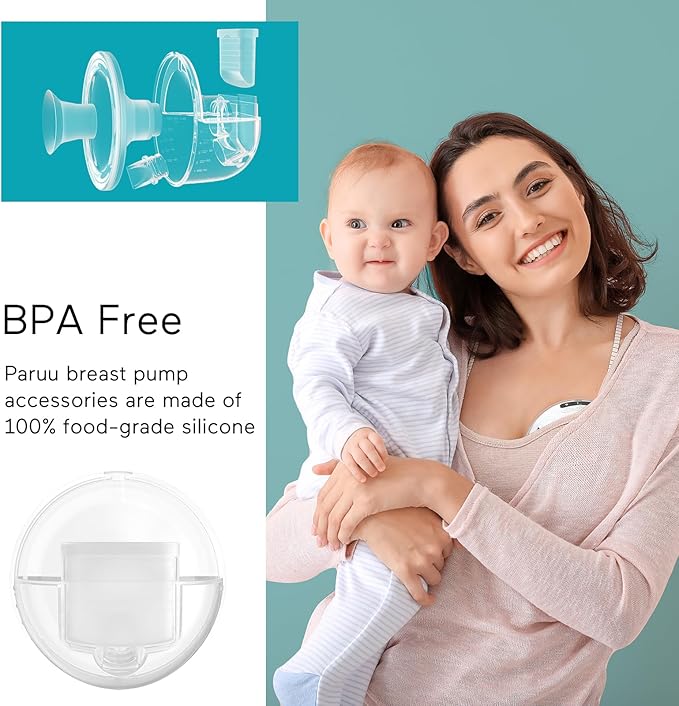 Paruu P10 Full Set Collector Cup, Original Breast Pump Parts, Wearable Breast Pump Replacement Accessories, 1 Set