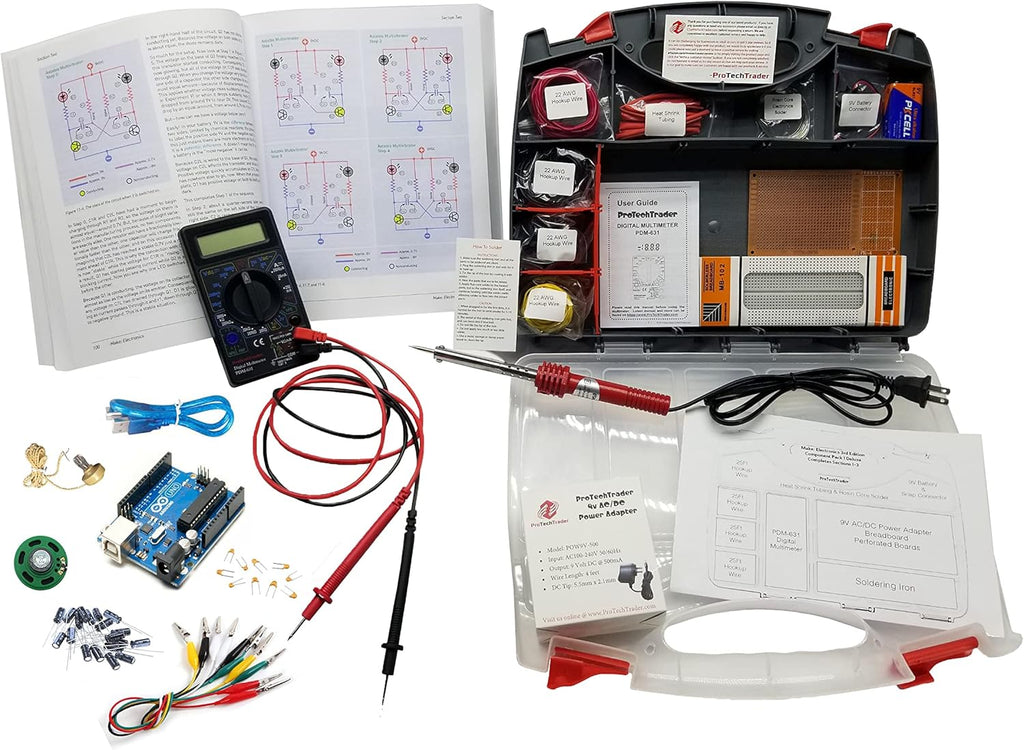 Make: Electronics 3rd Kit 1 & 2 Ultimate Bundle Includes Book & Deluxe Kits - Beginner Intermediate & Advanced Component Pack Follows The Experiments in Make: Electronics Third by Charles Platt