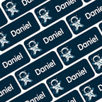 Personalized Name Labels for Kids (120) – Custom Waterproof & Durable Stickers for Clothing, Daycare, Office & School Supplies - Space