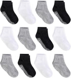 Zaples Baby Non Slip Grip Ankle Socks with Non Skid Soles for Infants Toddlers Kids Boys Girls