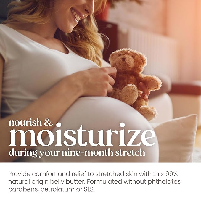 Burt's Bees Christmas Gifts, Mama Belly Butter, Stretch Mark Cream for Pregnancy Massages Body & Reduces Scar Appearance, Prenatal & Postnatal Skin Care, Shea Butter & Vitamin E Rich Formula, 6.5 Oz