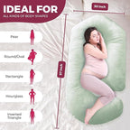 PILLANI Pregnancy Pillows for Sleeping - V C U Shaped 57inch Full Body Pillow with Removable Washable Cover, Cooling Maternity Pillow for Pregnant Women, Support for Back Belly Legs Hip
