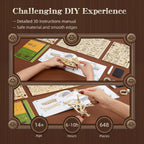 LED 3D Wood Puzzle Fantasy Airship Model - Steampunk DIY Craft Kit with LED Lights – Intricate Wooden Airship Model Building Set for Teens and Adults(Green)