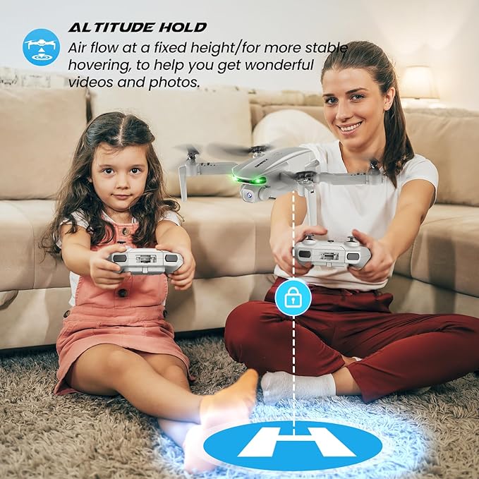 Drone With Camera 1080P for Kids And Adults, RC Quadcopter with Altitude Hold, Mini Drone With One Key Start, Waypoint Fly, Headless Mode, 3D Flip, 3 Speeds, Remote Control Drone for Beginners