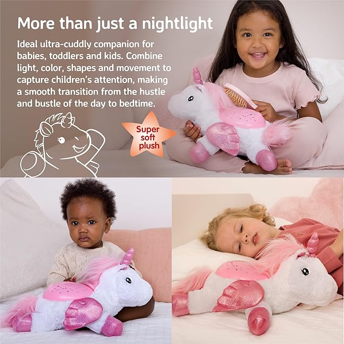 Cloud b Calming Nightlight Star Projector | Gentle Brightness | 3 Colors | 3 Constellations | Auto-Shutoff | Unicorn w/ Wings