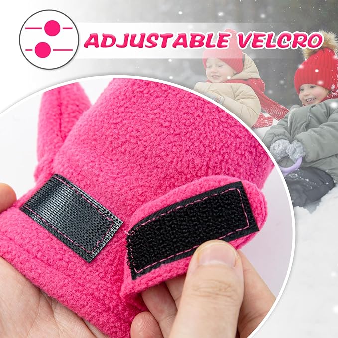 BAVST Baby Toddler Winter Mittens Girls Warm Fleece Lined Gloves Kids Sherpa Lined Mittens for Boys