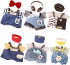 Clothes for 6.7in/17cm Doll, Set of 4 Cute Doll Accessories Includes Doll Hat+T-Shirt+Bib Pants+Shoes Set Premium Fashion Outfit for Collectors Unique Gift (6 Sets)
