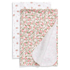 Delta Children 100% Cotton Flannel Baby Receiving Blankets for Girls and Boys – 30x30 Inches (Pack of 2), Pink Floral
