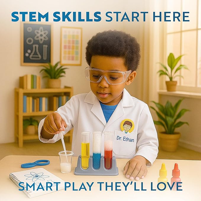 Playz Extreme Chemistry Set – 52 Unique Experiments, Science Kits for Kids Age 8-12, Lab Gear, Volcano Project, Learning Tools, Fair Activity, Discovery Gift, STEM Toys for Boys and Girls