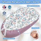 Baby Lounger - Breathable & Soft Baby Nest, Portable and Lightweight Tummy Time Lounger for Home and Travel, Ideal Newborn Babies Essentials Baby Shower Gifts