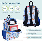 Wildkin 15-inch Kids Backpack – Durable, Padded, Adjustable for School & Travel - Game On