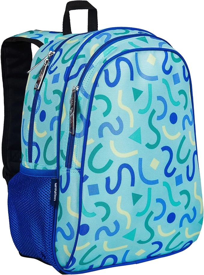 Wildkin 15-inch Kids Backpack – Durable, Padded, Adjustable for School & Travel - Confetti Blue