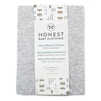 HonestBaby Unisex-Baby Fitted Crib Sheets Set Standard Mattress, 100% Organic Cotton Baby Boys, Girls, Neutral, 1 Pack - Sugar Swizzle, One Size