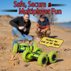 Threeking RC Stunt Car Remote Control Cars with Lights Double-Sided Driving Indoor Outdoor Toys Gifts Presents for 6 7 8 9 10 11 12 Year Old Kids Boys Girls