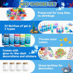 116PCS Magic Glow-in-The-Dark Gel Water Fairy Toy, Aqua DIY Elf Set with 18 Shape Molds, 100ml Gels, Water Squishy Kit, Make 150+ Water Animals,Christmas Birthday Gift, Arts Crafts STEM Kit for Kid