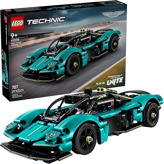 LEGO Technic Aston Martin Valkyrie Toy Car - Kids Model Kit Toy for Boys and Girls, Ages 9+ - Vehicle Building Set for Pretend Play & STEM Learning - Sports Car Gift Idea for Birthdays - 42208