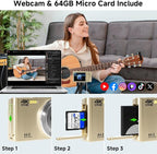 Digital Camera, FHD 4K Digital Camera with 64GB SD Card, 44MP Digital Point and Shoot Camera, 16X Digital Zoom, Anti Shake, 3-LED Fill Lights, Compact Camera for Kids Teen Boys Girls, Gold