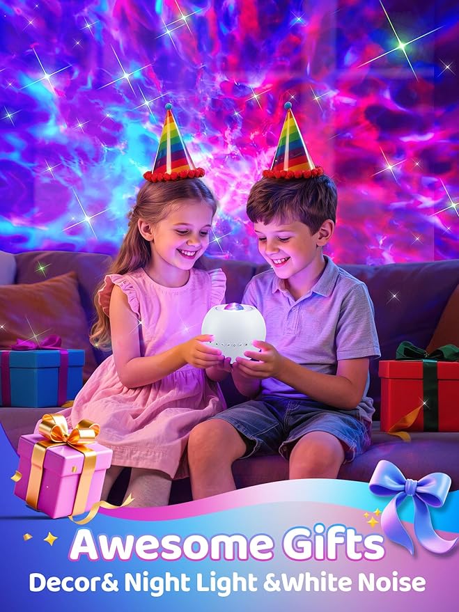 One Fire Galaxy Projector for Bedroom, 15 Colors+15 White Noise+ Bluetooth Star Projector Galaxy Light Projector Night Light Kids Room Decor Teen Girls Gift Sunset Lamp Led Lights Lava Lamp Led Clouds